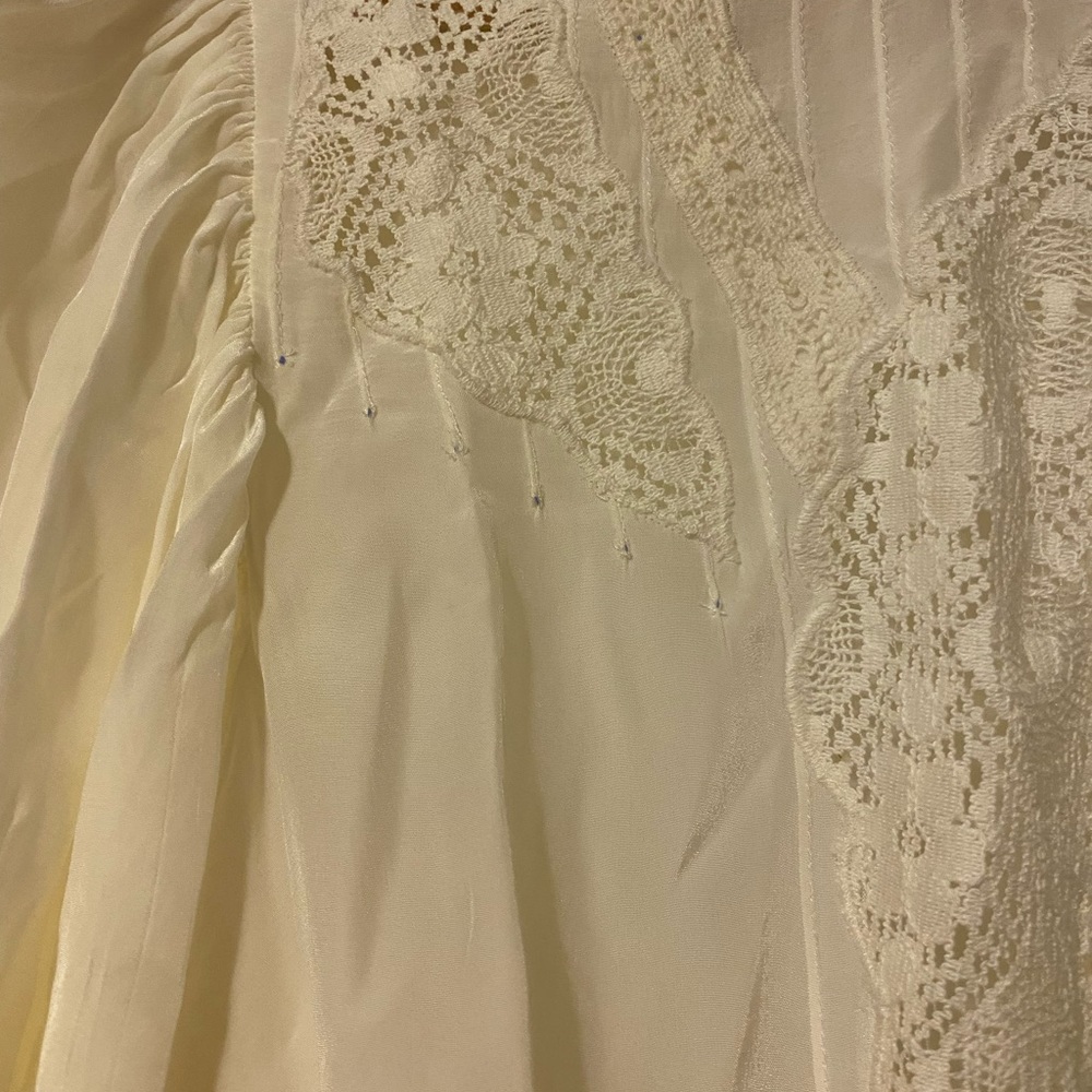 FARM Rio Women's Off White Lace Blouse Size M - Picture 8 of 12